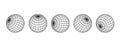 Set of black wireframe Globe Royalty Free Stock Photo
