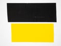 Set of black yellow scotch tape, sticky tape cut isolated on white background. can use business-paperwork-banner Royalty Free Stock Photo