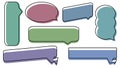 set of blank abstract colorful speech bubble, conversation box, chatbox, speaking box, thinking balloon, message box, cloud bubble