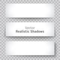 Set of blank banner sheet paper with shadow