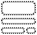 Set of blank banners, plaques with checkered borders for racing,