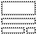 Set of blank banners, plaques with checkered borders for racing,