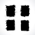 Set of blank black ink grunge frames. Jpeg illustration piece paper with torn border Royalty Free Stock Photo