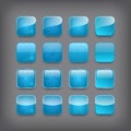 Set of blank blue buttons