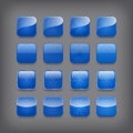 Set of blank blue buttons