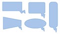 set of blank blue speech bubble, message box, conversation box, chatbox, speaking balloon