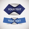 Set of blank blue vector labels