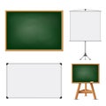 Set of blank boards for education and presentations. Isolated on Royalty Free Stock Photo