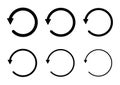 Set of blank circular symbol, arrow icon, refresh graphic vector. Collection of web button Royalty Free Stock Photo