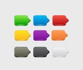 Set of blank colorful 3d square buttons for website or app Royalty Free Stock Photo