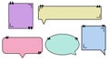 set of blank colorful quotes box, speech bubble, text box, frame talk, chat box, conversation bubble, thinking balloon on white Royalty Free Stock Photo