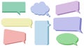 set of blank colorful speech bubble, conversation box, chat box, message balloon, speaking box Royalty Free Stock Photo