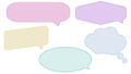 set of blank colorful speech bubble, conversation box, chatbox, speaking box, message box, cloud bubble