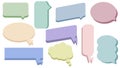 set of blank colorful speech bubble, conversation box, chatbox, speaking box, thinking balloon, message box, cloud bubble