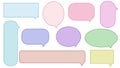 set of blank colorful speech bubble, conversation box, chatbox, speaking bubble, thinking balloon on white background