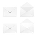 Set of blank 3d envelopes mockup. Collection realistic envelopes template.