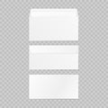 Set of blank 3d envelopes mockup. Collection realistic envelopes template.