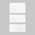 Set of blank 3d envelopes mockup. Collection realistic envelopes template.