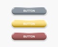 Set of blank 3D glossy buttons in various colors. Minimal web menu bars and UI elements for website navigation, app interface, and Royalty Free Stock Photo