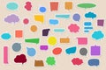 Set Blank empty colorful Stickers of Speech Bubbles with shadows. Vector illustration Royalty Free Stock Photo