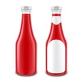 Set of Blank Glass Red Tomato Ketchup Bottle Royalty Free Stock Photo