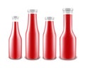 Set of Blank Glass Red Tomato Ketchup Bottle Royalty Free Stock Photo