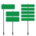 Set of blank green traffic signs road on white background