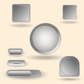 Set of blank grey buttons Royalty Free Stock Photo