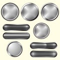 Set of blank grey buttons Royalty Free Stock Photo