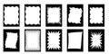 Set of blank isolated forms , flat zigzag. Squiggle stories frames set. Jaggered edges, retro scallop frames, psychedelic, photo
