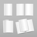 Set blank magazine cover, book, booklet, brochure. Royalty Free Stock Photo