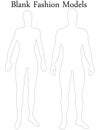 Set of Blank Male and Female Fashion Models