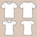 Set Of Blank Male And Female Shirts Royalty Free Stock Photo