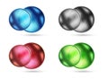 Set of blank matte glass glossy sphere circles Royalty Free Stock Photo