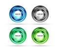 Set of blank matte glass glossy sphere circles Royalty Free Stock Photo