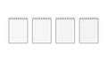 Set of blank notebook with spiral. Isolated notepad document in realistic design. Diary school document with rectangle and line.