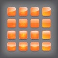 Set of blank orange buttons Royalty Free Stock Photo