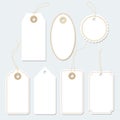 Set of blank paper tags, labels, isolated elements Royalty Free Stock Photo