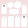 Set of blank paper vintage frames, gift and price tags and labels. Isolated vector objects. Royalty Free Stock Photo