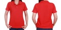 Set of blank polo shirt (front, back) on woman Royalty Free Stock Photo