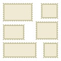 Set of blank postage stamps of different sizes. Vector illustration Royalty Free Stock Photo