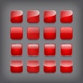 Set of blank red buttons Royalty Free Stock Photo