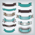 Set of Blank Ribbon Banners Royalty Free Stock Photo