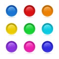 Set of Blank round button for website. 3D glass button collection. Vector illustration. Royalty Free Stock Photo