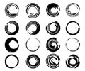 Set of black hand drawn scribble circles isolated on white background. Doodle style sketched frames. Grunge design elements. Royalty Free Stock Photo