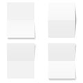 Set - blank sheet of white paper - folded Royalty Free Stock Photo