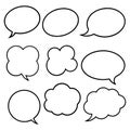 Set of 9 blank speech bubbles for dialogue, discussion, and communication Royalty Free Stock Photo