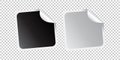 Set of blank stickers. Empty promotional labels. Vector illustration. Black and white square tags. Royalty Free Stock Photo