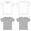 Set of blank t shirt outline sketch. Apparel t-shirt CAD design. Isolated technical fashion illustration Royalty Free Stock Photo