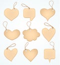 Set of Blank tags heart. Vector illustration Royalty Free Stock Photo